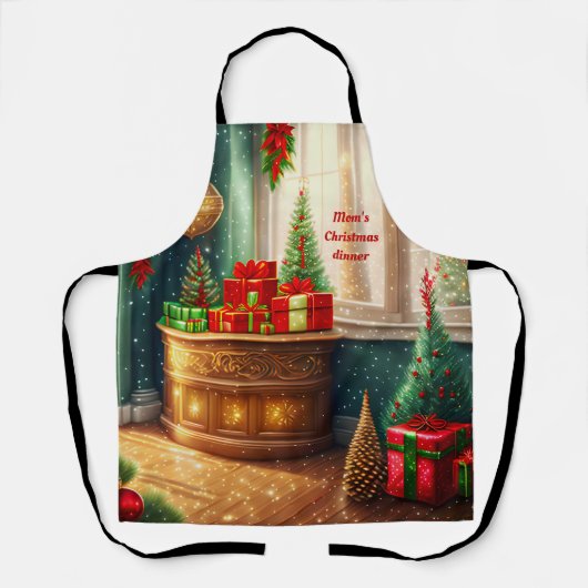 Feestelijk ingerichte kamer, traditionele kerst schort (Voorkant)