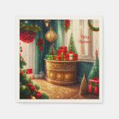 Feestelijk ingerichte kamer, traditionele kerst servet (Voorkant)
