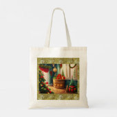 Feestelijk ingerichte kamer, traditionele kerst tote bag (Achterkant)