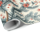 Feestelijk inpakpapier met grenen ontwerp (Rol Hoek)