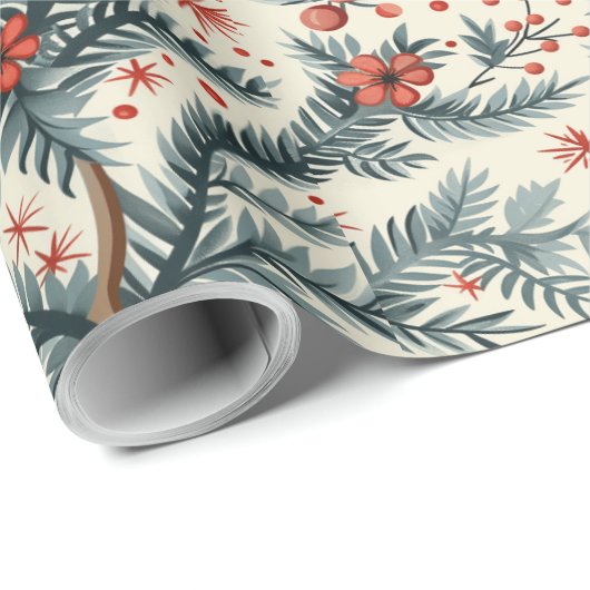 Feestelijk inpakpapier met grenen ontwerp (Rol Hoek)