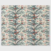 Feestelijk inpakpapier met grenen ontwerp (Vlak)