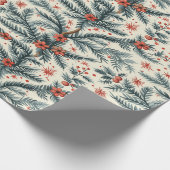 Feestelijk inpakpapier met grenen ontwerp (Hoek)
