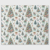 Feestelijk inpakpapier met ornamenten (Vlak)