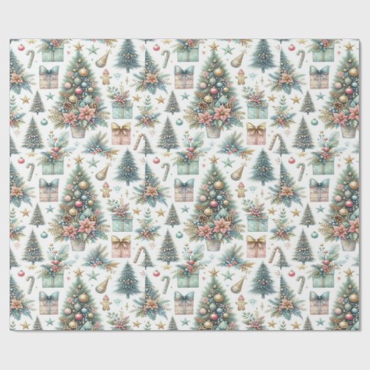 Feestelijk inpakpapier met ornamenten (Vlak)