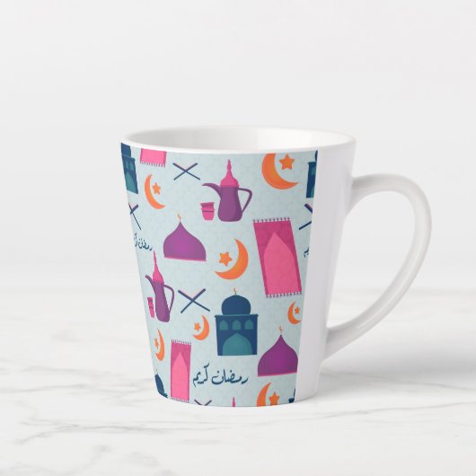Feestelijk islamitisch ramadanontwerp latte mok (Rechts)