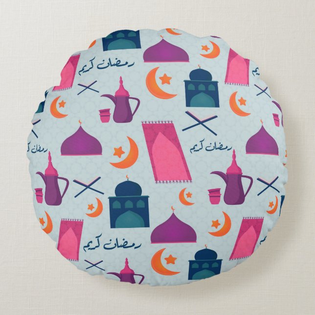 Feestelijk islamitisch ramadanontwerp rond kussen (Voorkant)