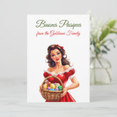 Feestelijk Italiaans | Fijne Pasen | Buona Pasqua  Feestdagenkaart (Staand voorkant)