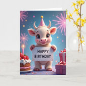 Feestelijk Kalf Feesthoed Kaart (Gele Bloem)