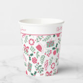 Feestelijk Kerst Baby shower Papieren Bekers (Links)