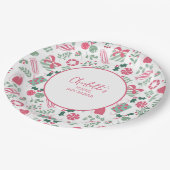 Feestelijk Kerst Baby shower Papieren Bordje (Gekanteld)