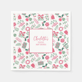 Feestelijk Kerst Baby shower Servet