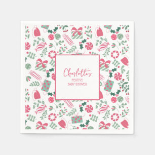 Feestelijk Kerst Baby shower Servet