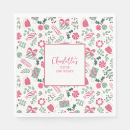 Feestelijk Kerst Baby shower Servet