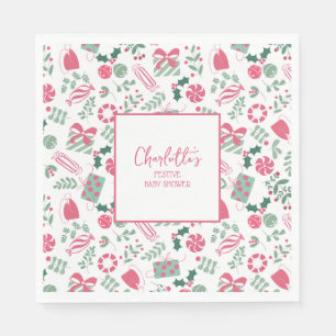 Feestelijk Kerst Baby shower Servet