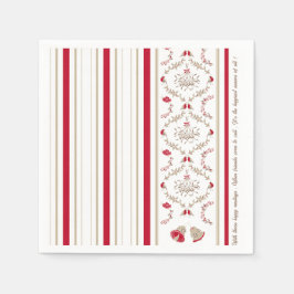 Feestelijk Kerst Bloemen Damast Patroon Papier Servet