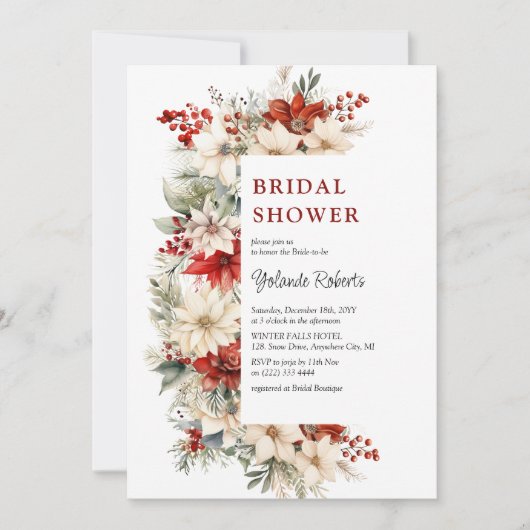 Feestelijk Kerst Bloemen Vrijgezellenfeest Kaart (Voorkant)