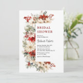 Feestelijk Kerst Bloemen Vrijgezellenfeest Kaart (Staand voorkant)