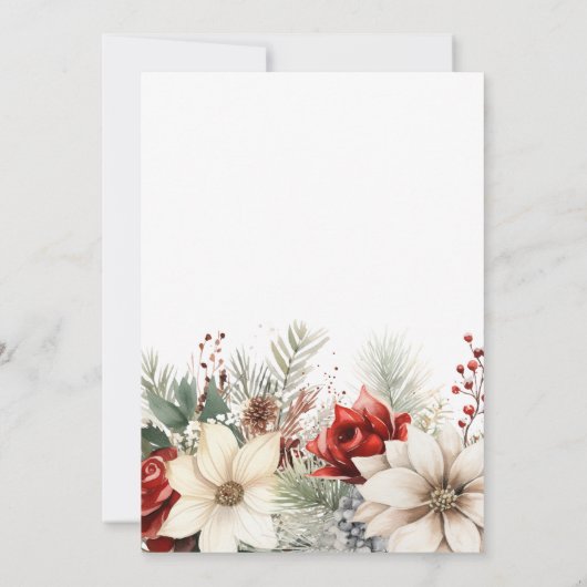 Feestelijk Kerst Bloemen Vrijgezellenfeest Kaart (Achterkant)