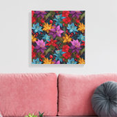 Feestelijk Kerst Botanic Patroon Canvas Afdruk (Insitu (Woonkamer))