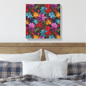 Feestelijk Kerst Botanic Patroon Canvas Afdruk (Insitu (Slaapkamer))