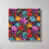 Feestelijk Kerst Botanic Patroon Canvas Afdruk (Voorkant)
