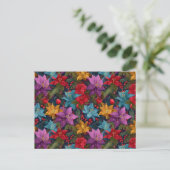 Feestelijk Kerst Botanicus Patroon Briefkaart (Staand voorkant)