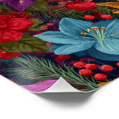 Feestelijk Kerst Botanicus Patroon Perfect Poster (Hoek)