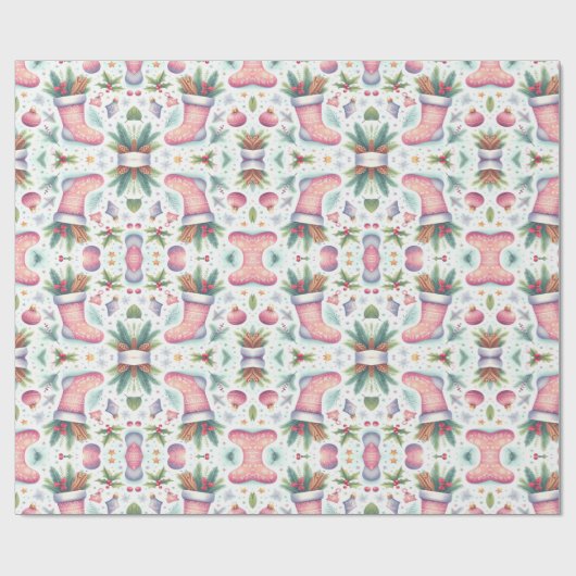 Feestelijk kerst inpakpapier (Vlak)