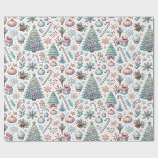 Feestelijk kerst inpakpapier (Vlak)