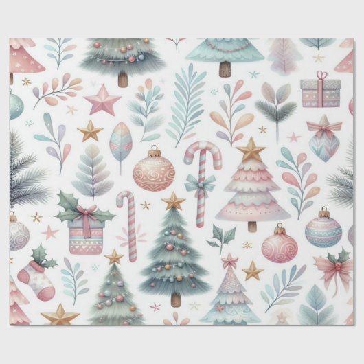 Feestelijk kerst inpakpapier (Vlak)