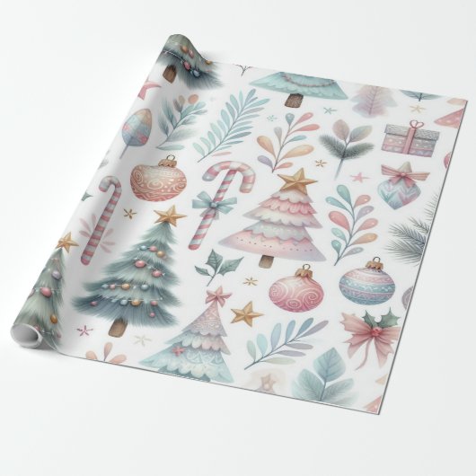 Feestelijk kerst inpakpapier (Uitgerold)