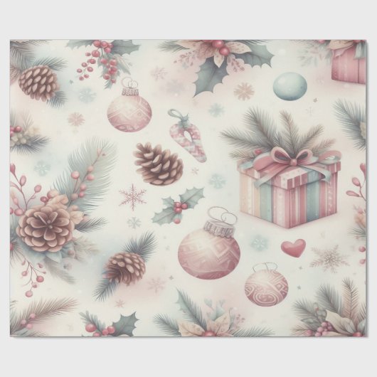 Feestelijk kerst inpakpapier (Vlak)