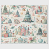 Feestelijk kerst inpakpapier (Vlak)