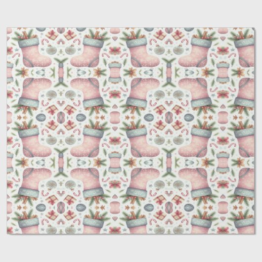 Feestelijk kerst inpakpapier (Vlak)