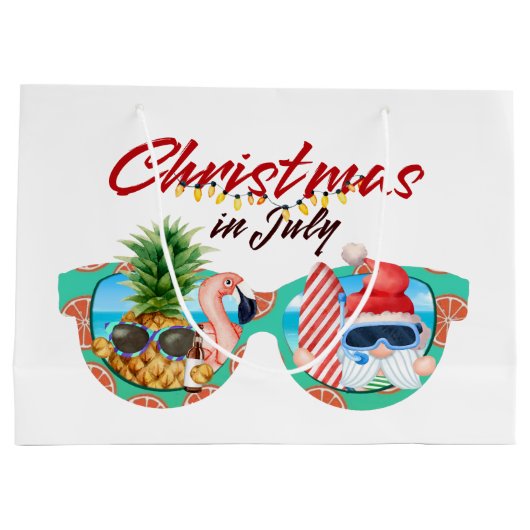 Feestelijk Kerst Juli Strand Groot Cadeauzakje (Achterkant)