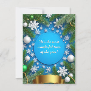 Feestelijk Kerst Lijst met Pine Branches Briefkaart