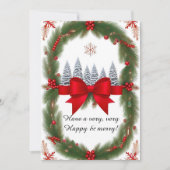Feestelijk Kerst Lijst met Pine Branches Feestdagenkaart (Voorkant)