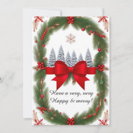 Feestelijk Kerst Lijst met Pine Branches Feestdagenkaart