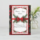 Feestelijk Kerst Lijst met Pine Branches Feestdagenkaart (Staand voorkant)