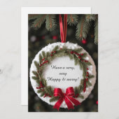 Feestelijk Kerst Lijst met Pine Branches Feestdagenkaart (Voorkant / Achterkant)