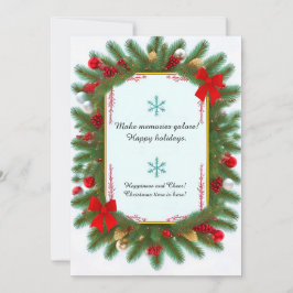 Feestelijk Kerst Lijst met Pine Branches Feestdagenkaart