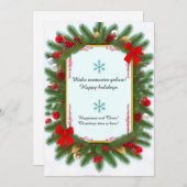Feestelijk Kerst Lijst met Pine Branches Feestdagenkaart (Voorkant / Achterkant)