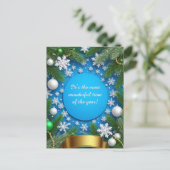 Feestelijk Kerst Lijst met Pine Branches Feestdagenkaart (Staand voorkant)