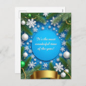 Feestelijk Kerst Lijst met Pine Branches Feestdagenkaart (Voorkant / Achterkant)