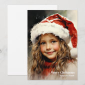 Feestelijk Kerst  meisje met holly berry Feestdagenkaart (Voorkant / Achterkant)