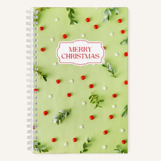 Feestelijk Kerst Mistletoe Spiral Notitieboek (Voorkant)