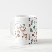 Feestelijk Kerst Monogram Vakantie Koffiemok (Voorkant links)