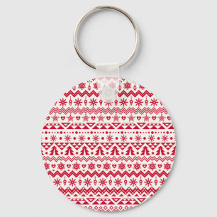 Feestelijk Kerst naadloos patroon. Sleutelhanger