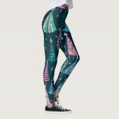 Feestelijk Kerst Nieuwjaar Patroon Leggings (Rechts)